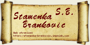 Stamenka Branković vizit kartica